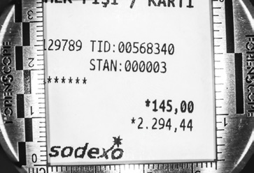 Fingerabdruck auf Thermopapier unter UVA-Licht