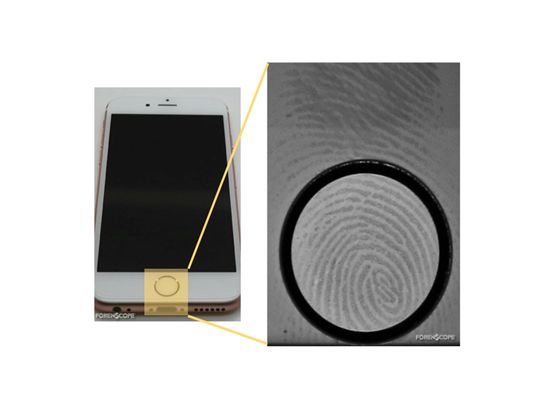 FORENSCOPE® Contactless Beispiel Display: z.B. Smartphone