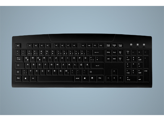 Desinfizierbare PC-Tastatur - schwarz