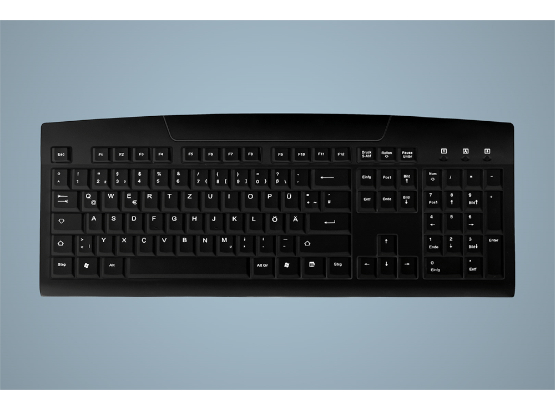 Desinfizierbare PC-Tastatur - schwarz Desinfizierbare PC-Tastatur - schwarz